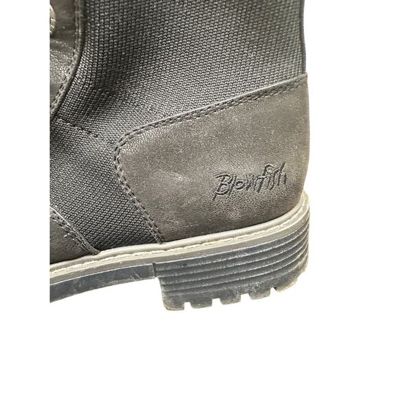 Blowfish Black Moto Booties Lace up Winter Vegan Leather Neutral Walk Size 6.5 - Picture 4 of 12